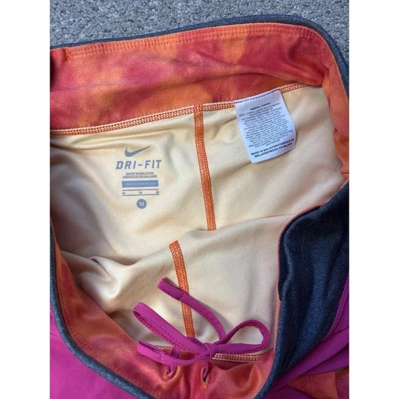 Nike Dri-Fit Athletic Skort Skirt Medium Pink Ruched Tennis Pickleball Golf - Picture 2 of 8